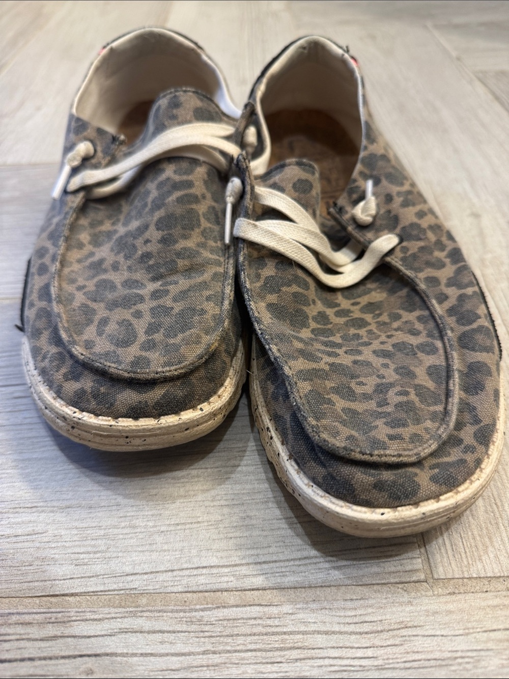Leopard Print Hey Dude Slip-On Sneakers with Pink Accent - Picture 5 of 8